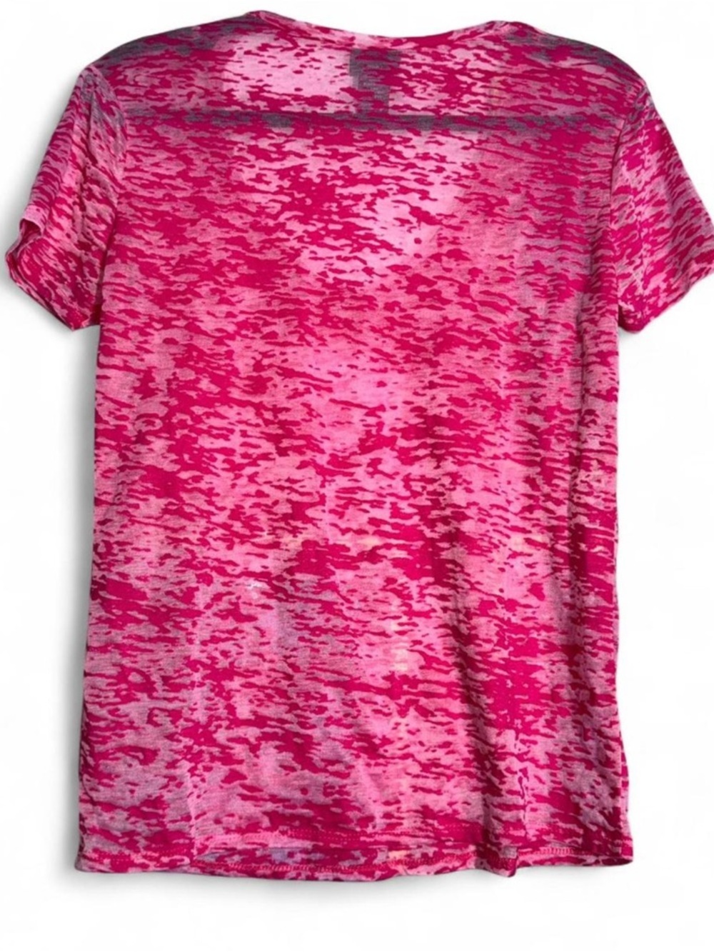 Rue21 Pink Sheer Marbled V-Neck Short Sleeve Tee - Picture 3 of 3
